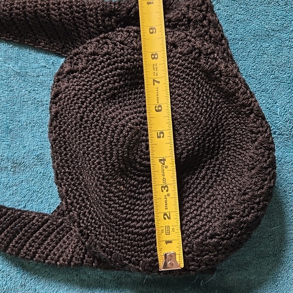 Black Raffia Woven Shoulder bag.Drawstring EUC - Picture 14 of 15